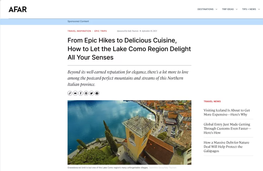 From Epic Hikes to Delicious Cuisine, How to Let the Lake Como Region Delight All Your Senses - afar.com - Los Angeles